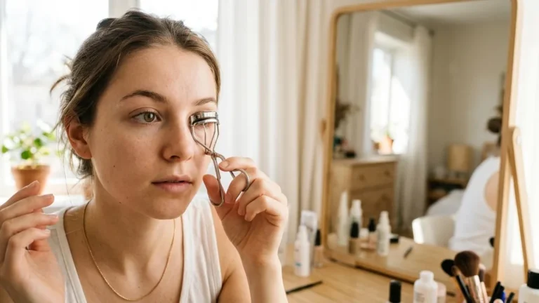 do you curl lashes before or after mascara