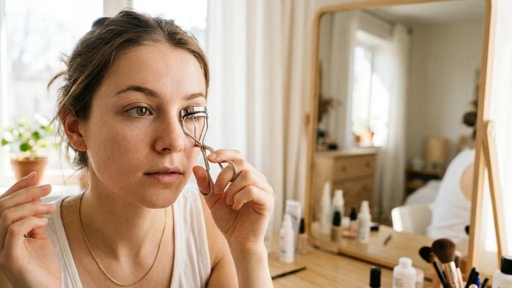 do you curl lashes before or after mascara