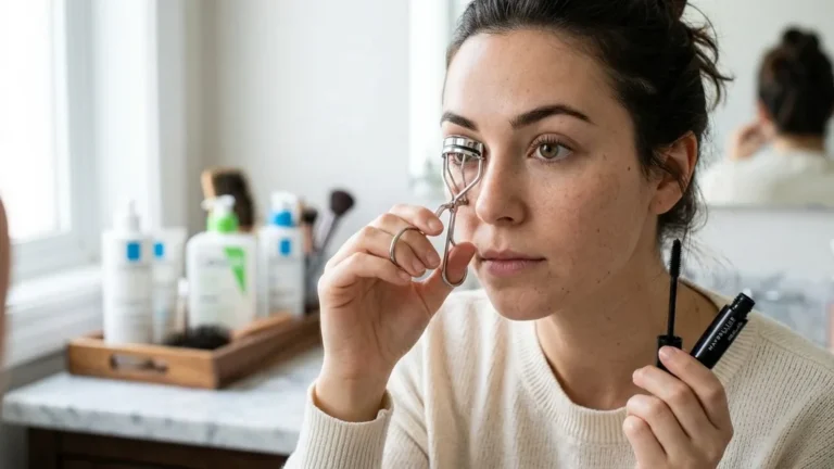 do you curl your lashes before or after mascara